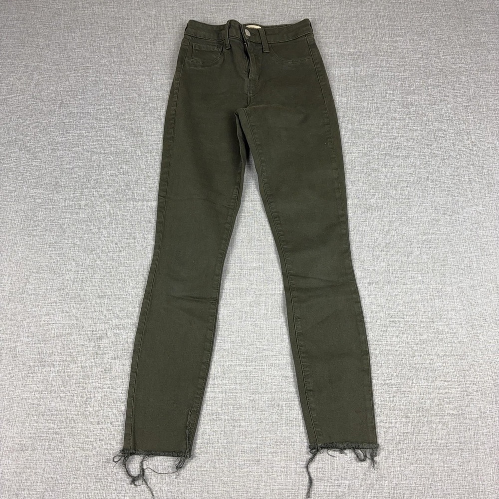 L'AGENCE High-Rise Skinny Jeans in Olive Green